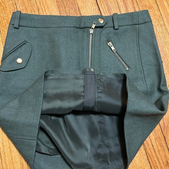 J.CREW Women's Motorcycle-Style Wool Mini Lined Skirt Loden Green Sz 2 NWT - Picture 6 of 10